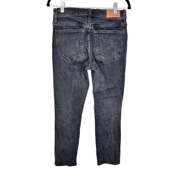 Madewell Mid-rise The Perfect Vintage Jean in Lunar wash Distressed Black Sz 26 - Picture 4 of 15